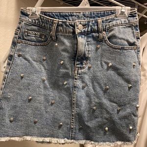 Vintage 80’s denim mini skirt with soft specs